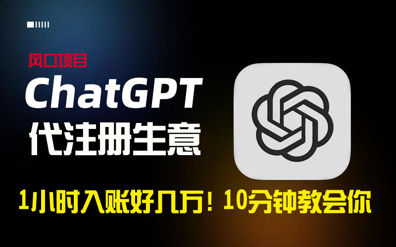 （8998期）一小时进账几万块！利润高到吓人的ChatGPT代申请注册小买卖，10min教会我们，…-韬哥副业项目资源网