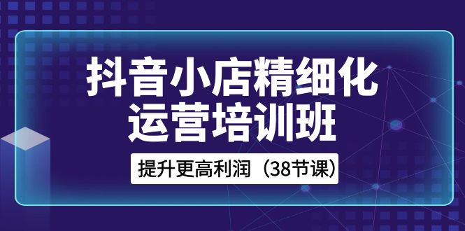 （8391期）抖店-精细化营销培训机构，提高更高一些盈利（38堂课）-韬哥副业项目资源网