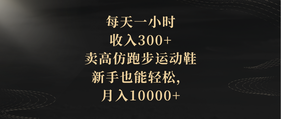（8321期）每天一小时，收益300 ，卖精仿跑步运动鞋，初学者都可以轻松，月收入10000-韬哥副业项目资源网