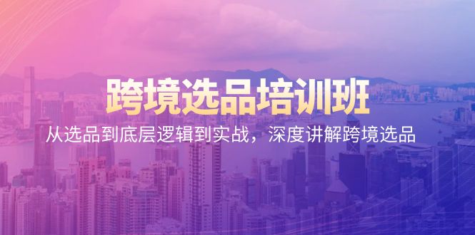 （9143期）跨境电商选款培训机构：从选款到底层思维到实战演练，深层解读跨境电商选款-韬哥副业项目资源网