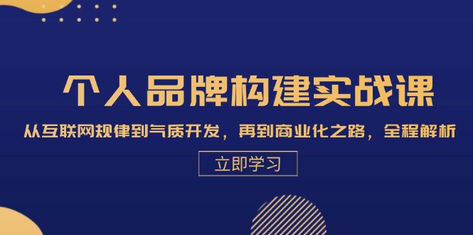 本人品牌构建实战演练课：从互联网规律性到气场开发设计，再从商业化的之途，全过程分析-韬哥副业项目资源网