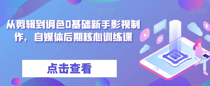 从视频剪辑到上色0基本初学者影视广告制作，自媒体平台中后期关键训炼-韬哥副业项目资源网