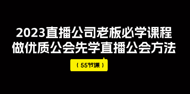 （7738期）2023直播间公司老总必会课程内容，做高品质帮会先学习直播公司方式（55堂课）-韬哥副业项目资源网