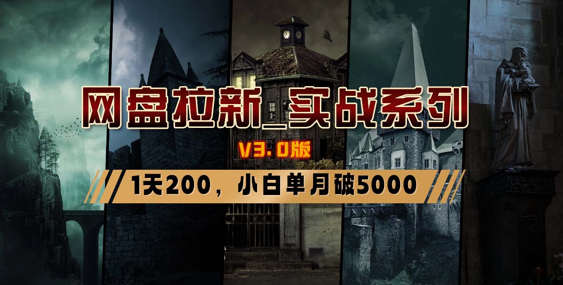 （8901期）百度云盘引流_实战演练系列产品，小白单月破5K（v3.0版家庭保姆级实例教程）-韬哥副业项目资源网