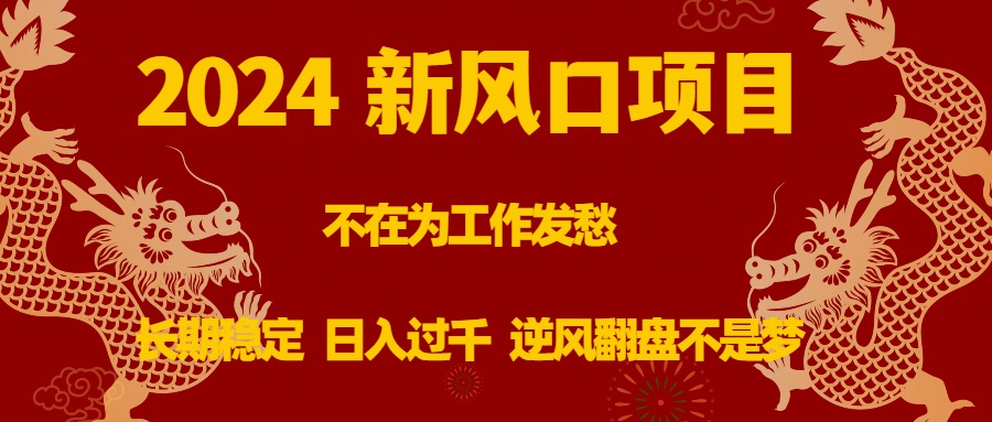 （8587期）2024新蓝海项目，没有在为事业犯愁，持续稳定，日入了千 让二追三指日可待-韬哥副业项目资源网