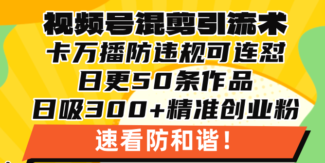 （13400期）微信视频号剪辑引流技术，500万播放视频引流方法17000自主创业粉，使用方便当日懂得-韬哥副业项目资源网