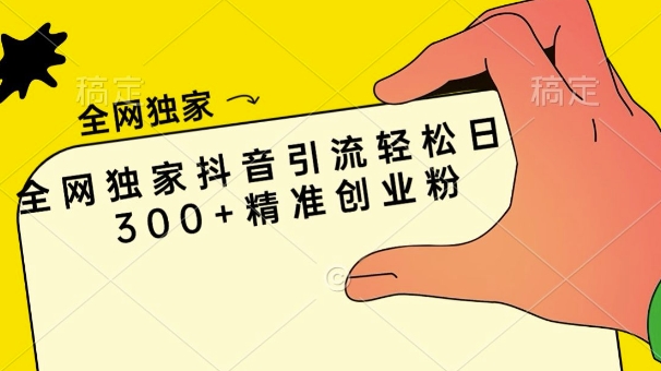 各大网站独家代理抖音吸粉轻轻松松日引300 精确自主创业粉-韬哥副业项目资源网