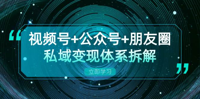 视频号+公众号+朋友圈私域变现体系拆解，全体平台流量枯竭下的应对策略-韬哥副业项目资源网