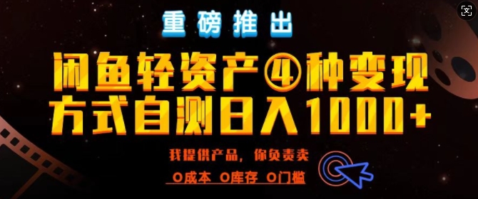 闲鱼平台多元化经营出风口四大蓝海项目实际操作指南，0投入0成本费，月入了万，初学者能做无需囤货-韬哥副业项目资源网