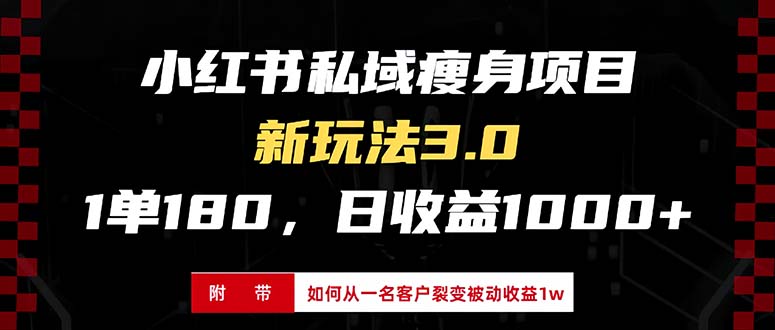 （13348期）小红书的减肥新项目3.0方式，新手入门日赚盈利1000 （附从一名客户裂变盈利…-韬哥副业项目资源网