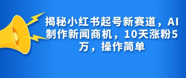 揭密小红书的养号新生态，AI制作新闻创业商机，10天增粉1万，使用方便-韬哥副业项目资源网