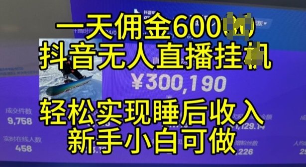 2024年11月抖音无人直播卖货挂JI，新手的梦想之路，24小时24钟头盈利无间断实现真正管道收益【揭密】-韬哥副业项目资源网