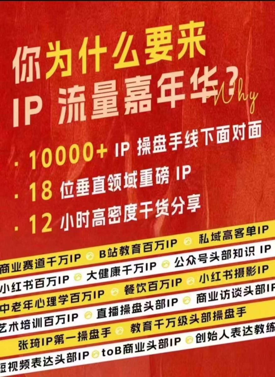 群响IP总流量嘉年华会，视频录像 IP武林2024珍藏版PPT-韬哥副业项目资源网