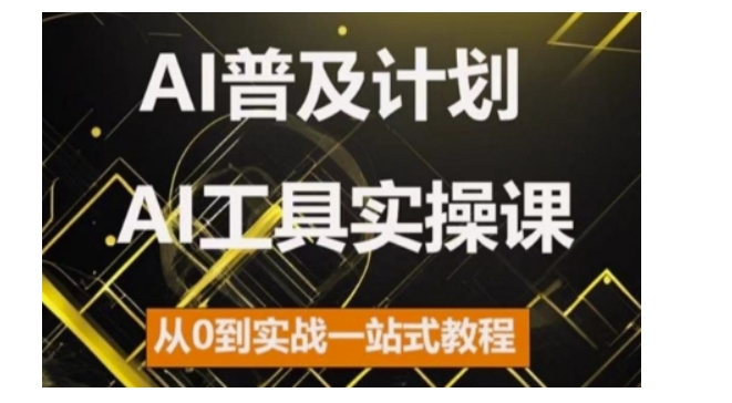 AI普及化方案，2024AI专用工具实操课，从0到实战演练一站式实例教程-韬哥副业项目资源网