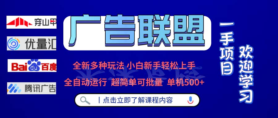 （13258期）广告联盟 全新多种玩法 单机500+  全自动运行  可批量运行-韬哥副业项目资源网