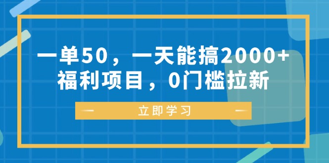 （12979期）一单50，一天能搞2000 ，褔利新项目，0门坎引流-韬哥副业项目资源网