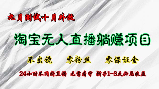 （12862期）淘宝网无人直播全新游戏玩法，九月检测十月外向，不出境零粉丝们零担保金，24小…-韬哥副业项目资源网