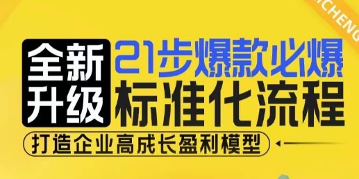 21步爆款必爆标准化流程，全新升级，打造企业高成长盈利模型-韬哥副业项目资源网