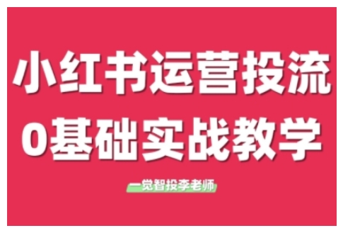 小红书运营投流，小红书广告投放从0到1的实战课，学完即可开始投放-韬哥副业项目资源网