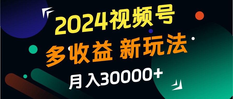 2024视频号多收益的新玩法，月入3w+，新手小白都能简单上手！-韬哥副业项目资源网