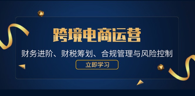 跨境电商运营：财务进阶、财税筹划、合规管理与风险控制-韬哥副业项目资源网