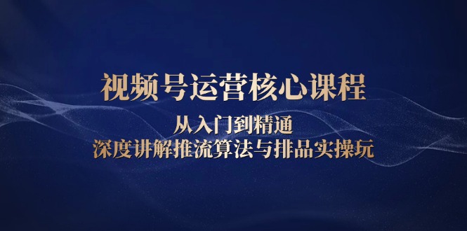 （13863期）视频号运营核心课程，从入门到精通，深度讲解推流算法与排品实操玩-韬哥副业项目资源网