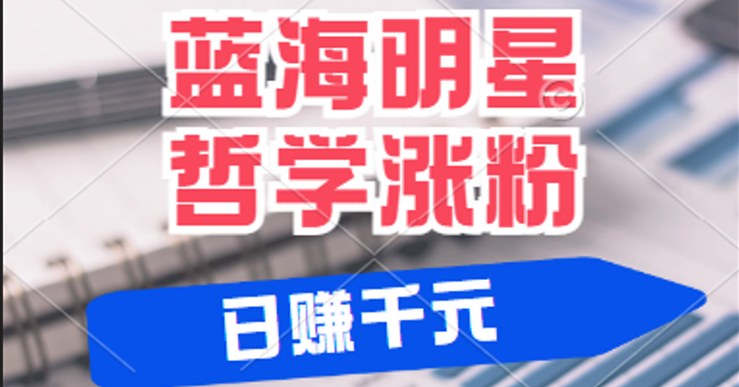 揭秘蓝海赛道明星哲学：小白逆袭日赚千元，平台分成秘籍，轻松涨粉成网红-韬哥副业项目资源网