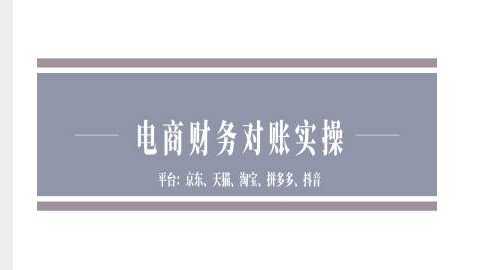 电商财务对账实操-京东天猫淘宝拼多多抖音电商财务对账-韬哥副业项目资源网