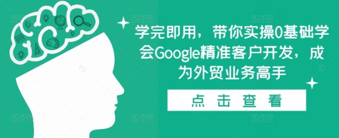 学完即用,带你实操0基础学会Google精准客户开发,成为外贸业务高手-韬哥副业项目资源网