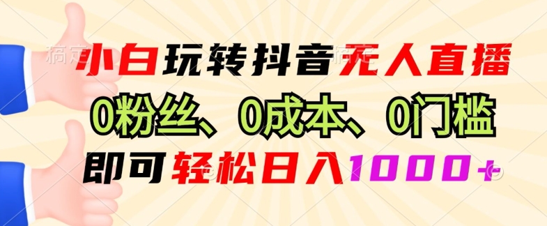 DY小程序无人直播，0粉也可做，不违规不限流，小白一看就会-韬哥副业项目资源网