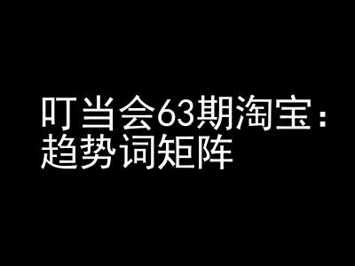《淘宝天猫打爆班》原创高阶技术第63期，趋势词矩阵技术和玩法-韬哥副业项目资源网