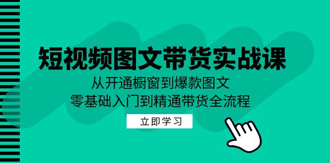 短视频图文带货实战课：从开通橱窗到爆款图文，零基础入门到精通带货-韬哥副业项目资源网