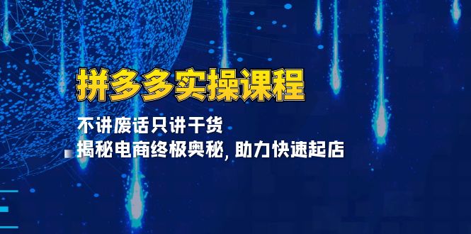 （13577期）拼多多实操课程：不讲废话只讲干货, 揭秘电商终极奥秘,助力快速起店-韬哥副业项目资源网