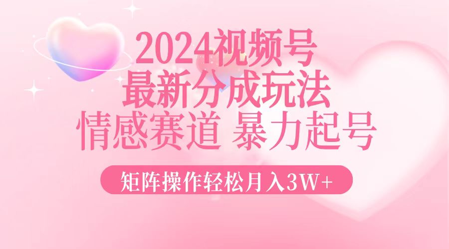 （12922期）2024新视频号分为游戏玩法，情绪跑道，暴力行为养号，引流矩阵实际操作轻轻松松月入3W-韬哥副业项目资源网