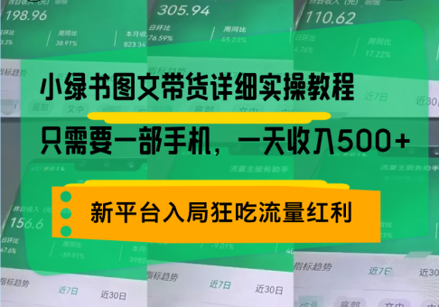 (13509期)小绿书图文带货详细实操教程,只需要一部手机,一天收入500+,轻松变现-韬哥副业项目资源网