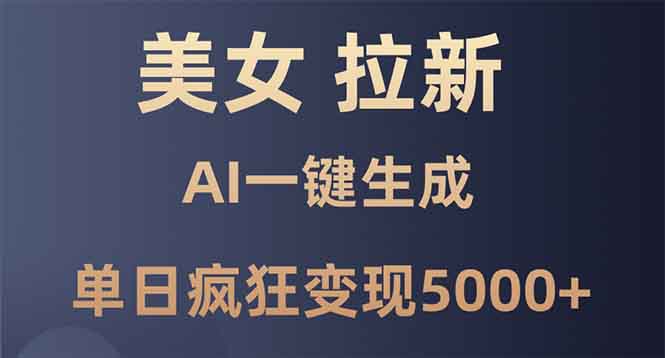 （13866期）美女暴力拉新，通过AI一键生成，单日疯狂变现5000+，纯小白一学就会！-韬哥副业项目资源网