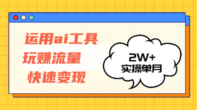 （12955期）应用AI专用工具玩获取流量收益最大化 实际操作单月2w-韬哥副业项目资源网