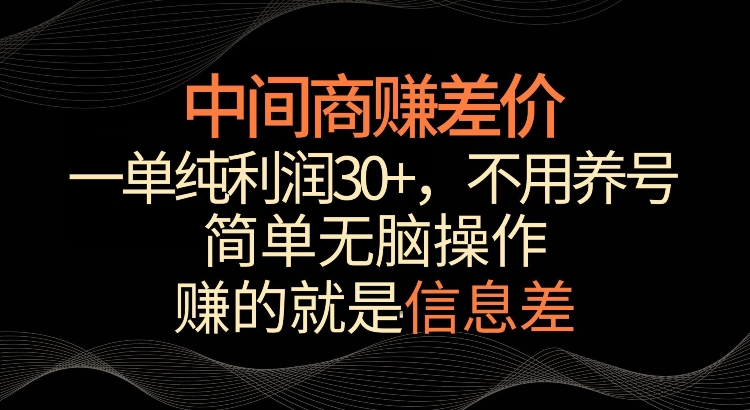 利用信息查赚差价，每单都有高利润，简单无脑操作，轻松日入多张-韬哥副业项目资源网