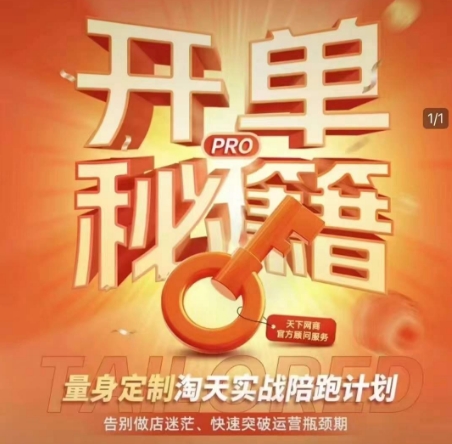 淘宝开单秘籍PRO，量身定制淘天实战陪跑计划，告别做店迷茫、快速突破运营瓶颈期-韬哥副业项目资源网