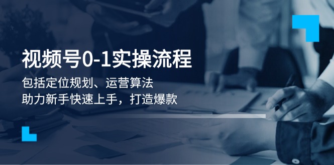 （13984期）视频号0-1实战流程，包括定位规划、运营算法，助力新手快速上手，打造爆款-韬哥副业项目资源网