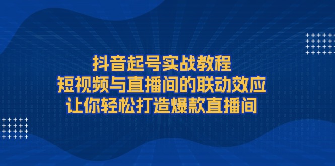 （13874期）抖音起号实战教程，短视频与直播间的联动效应，让你轻松打造爆款直播间-韬哥副业项目资源网