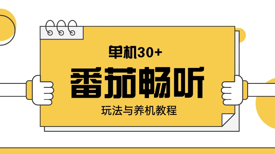 （13966期）番茄畅听玩法与养机教程：单日日入30+。-韬哥副业项目资源网