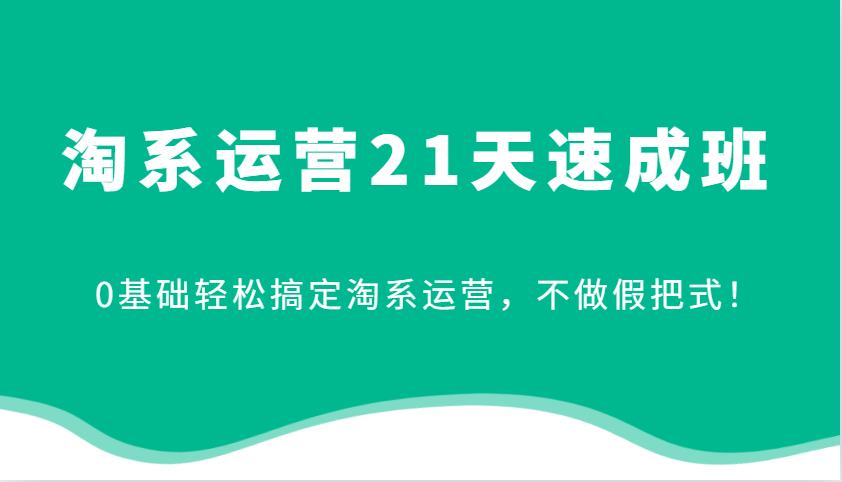 淘系运营21天速成班，0基础轻松搞定淘系运营，不做假把式！-韬哥副业项目资源网