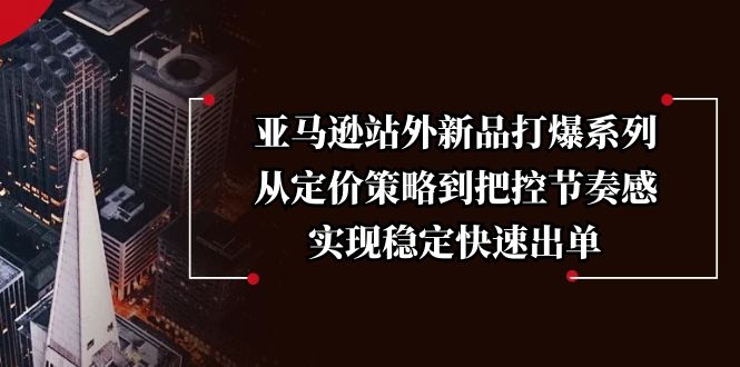 （13970期）亚马逊站外新品打爆系列，从定价策略到把控节奏感，实现稳定快速出单-韬哥副业项目资源网