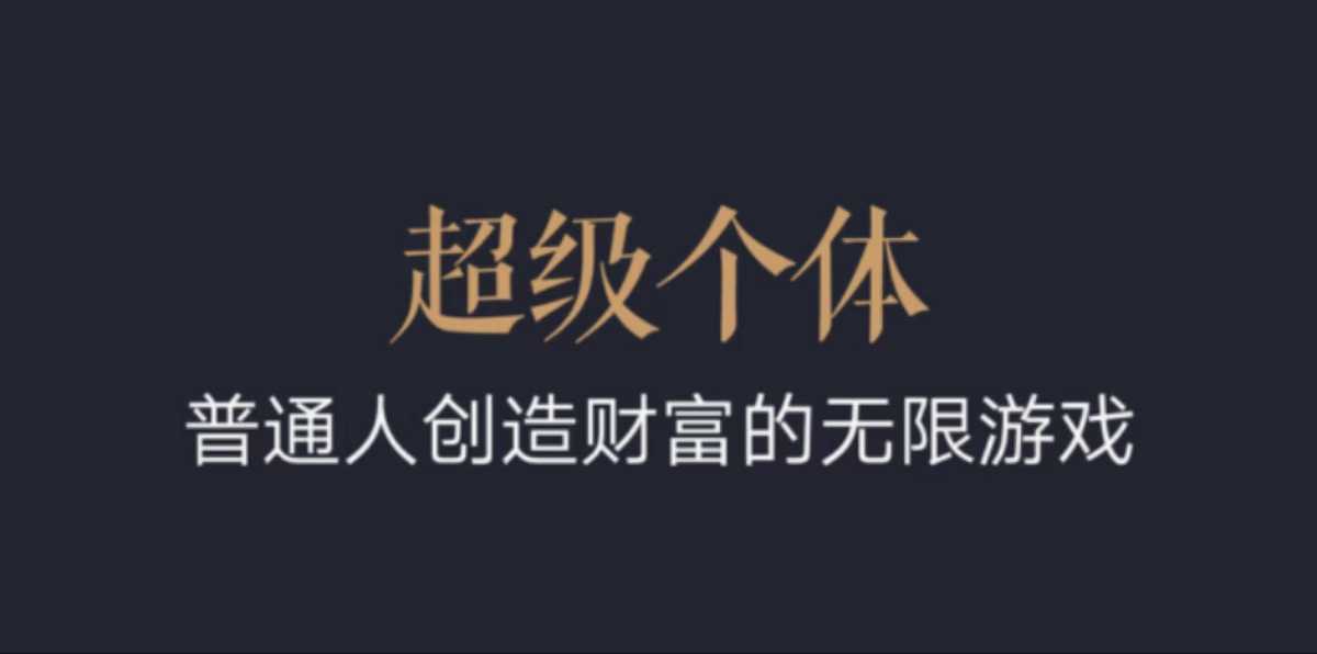 超级个体：2024-2025翻盘指南，普通人创造财富的无限游戏-韬哥副业项目资源网