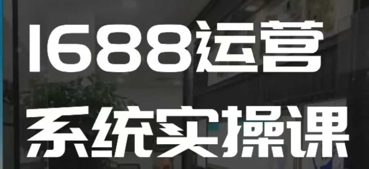 1688高阶运营系统实操课，快速掌握1688店铺运营的核心玩法-韬哥副业项目资源网