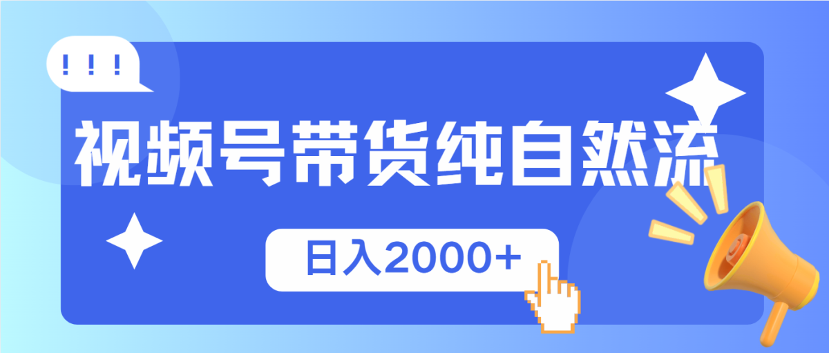 （13998期）视频号带货，纯自然流，起号简单，爆率高轻松日入2000+-韬哥副业项目资源网