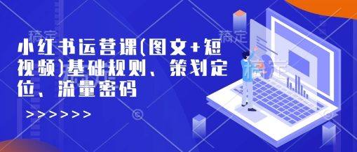 小红书运营课(图文并茂 小视频)基本标准、方案策划精准定位、总流量登陆密码-韬哥副业项目资源网