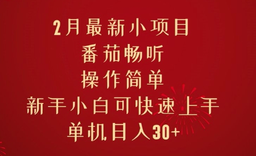 2月最新小项目，番茄畅听，操作简单，新手小白可快速上手，单机日入30+-韬哥副业项目资源网