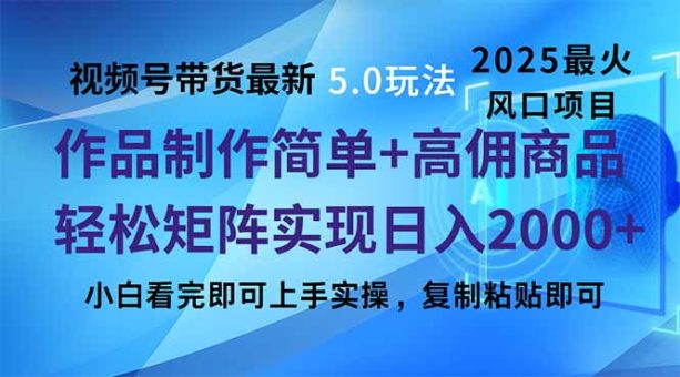 （14191期）视频号带货全新5.0游戏玩法，著作制作简单，当日养号，拷贝，轻轻松松引流矩阵…-韬哥副业项目资源网